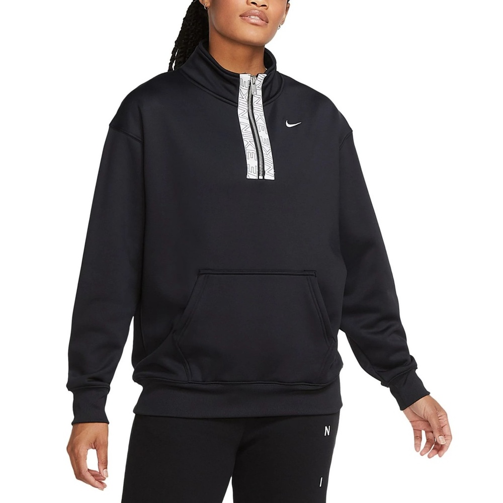 Nike Women's Therma Half-Zip Fleece Top Black Size XS